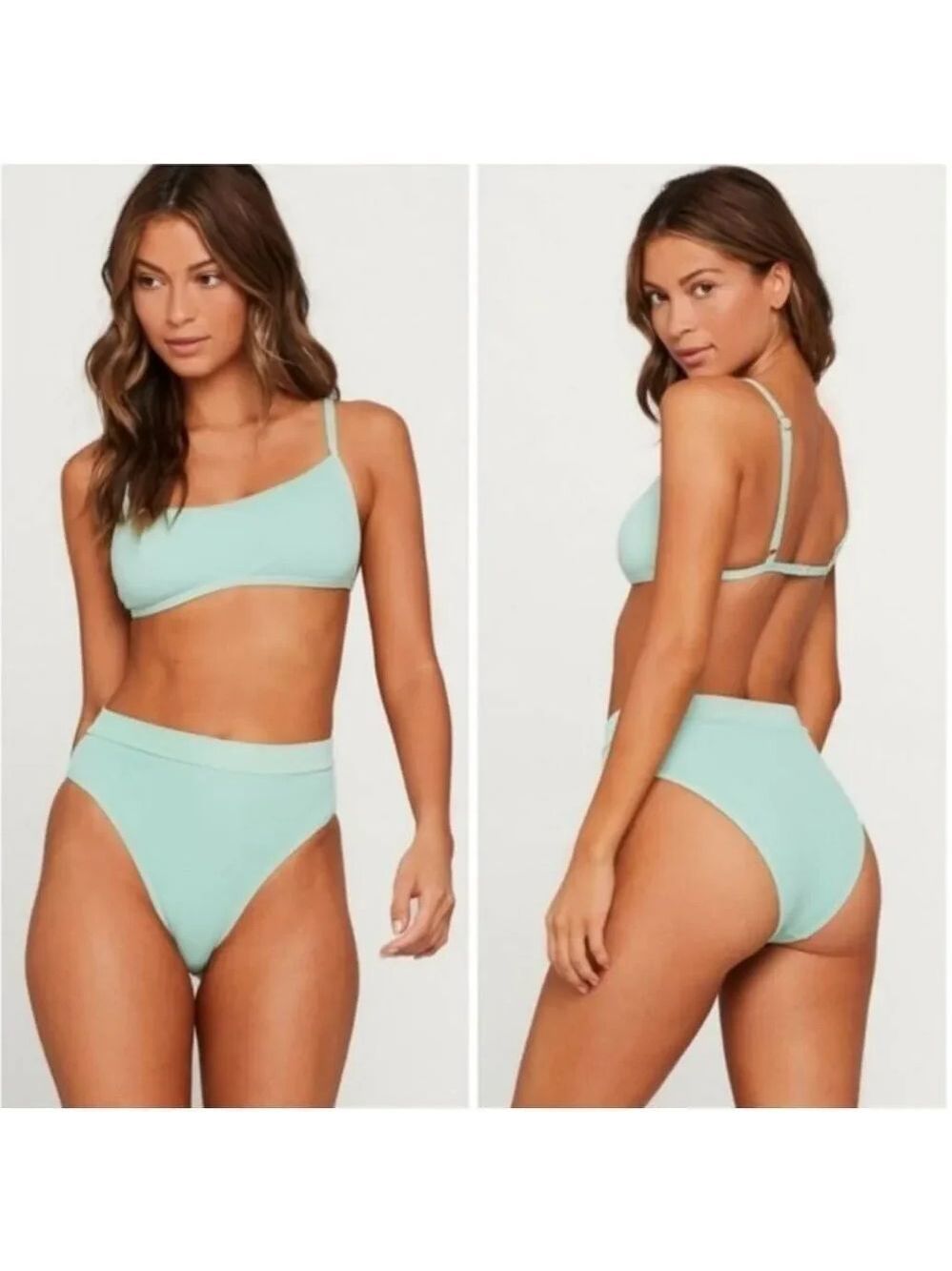 L*Space Ribbed Frenchi Bikini Bottom Reef Size XS Green NWT